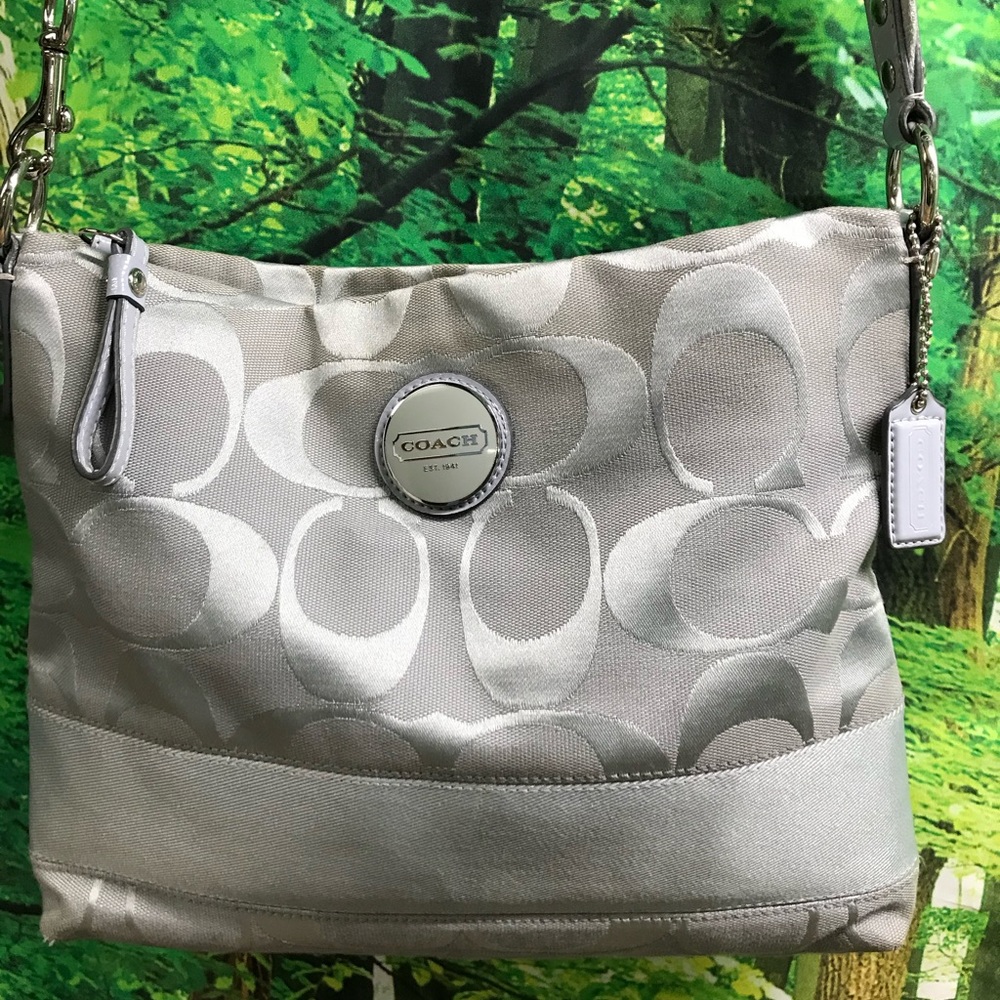 Coach crossbody purse/bag grey/blue color.